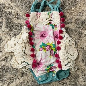 Frilly Frocks Boutique Bubble Dress - Lace and Fuchsia